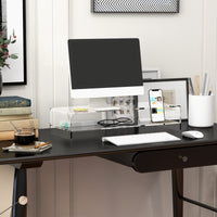 Easycomfort Supporto Monitor PC 24" max con 2 Ripiani Aperti, in Acrilico Trasparente, 50.8x19x12 cm