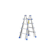 Colombo New Scal EIFFEL 4+4 Scala Telescopica Pieghevole in Alluminio Altezza Max 3.6 m 10 gradini Portata 100 Kg colore Acciaio inox