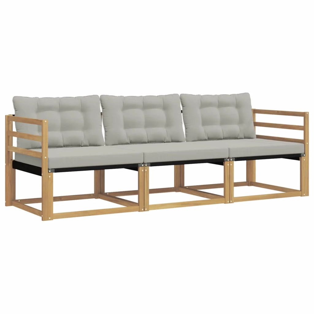 Set di divani da esterno 3 pz Bianco e Grigio Chiaro 3388361