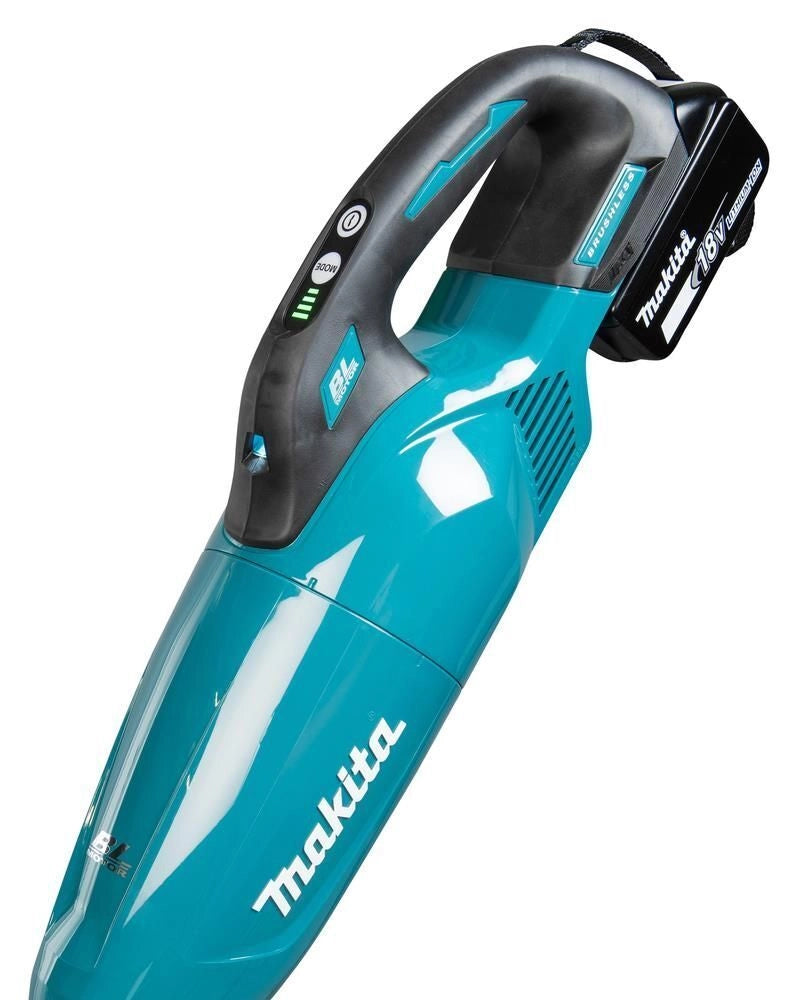 Makita DCL284FZ scopa elettrica Aspirapolvere a bastone 2 in 1 Batteria Secco Tessuto Senza sacchetto Nero, Turchese