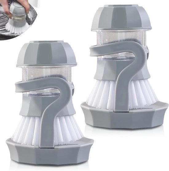 Set di Spazzole per la Pulizia della Cucina con Dispensatore di Sapone e Manico Ergonomico