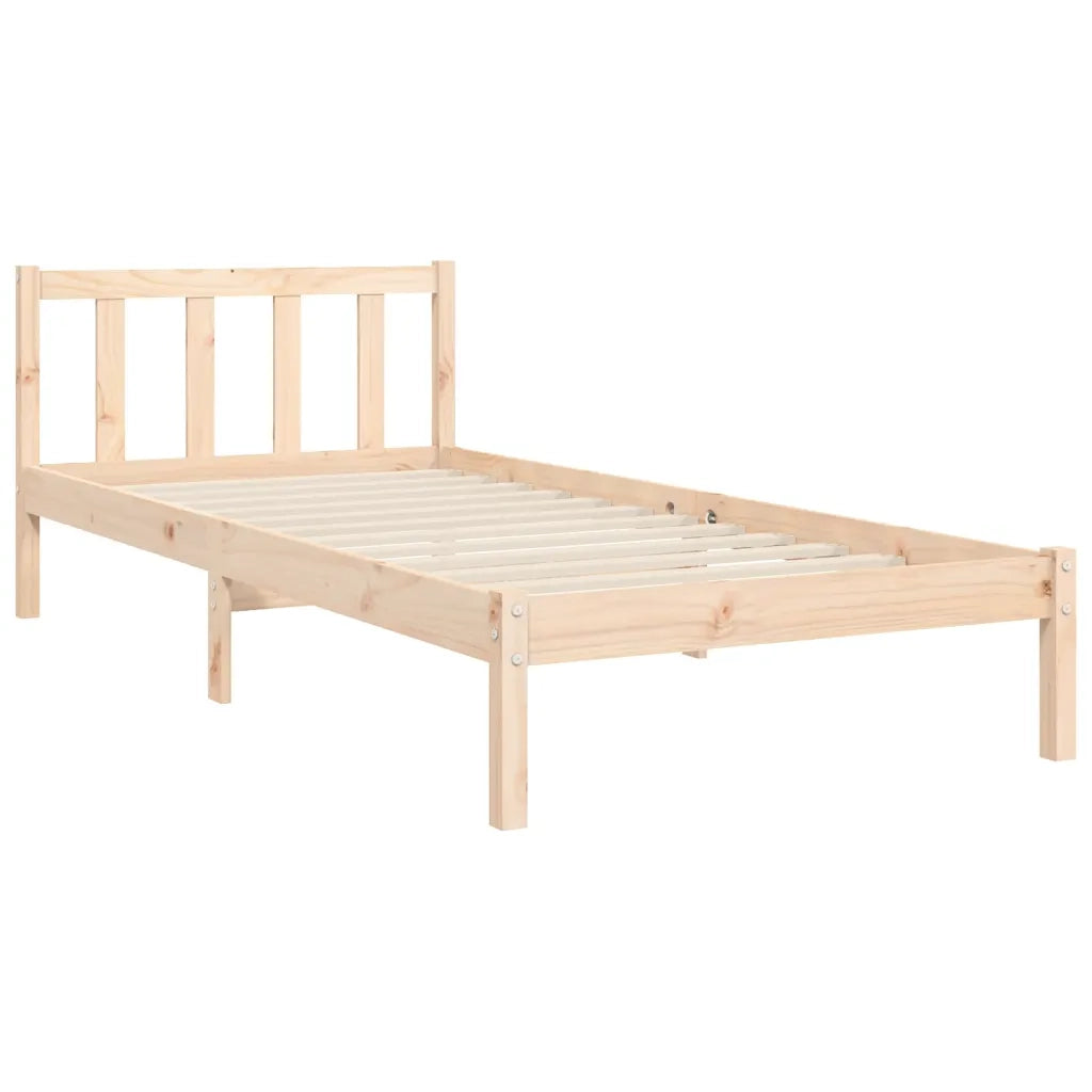 Giroletto con Testiera Single-Struttura Letto in Legno Massello 706541