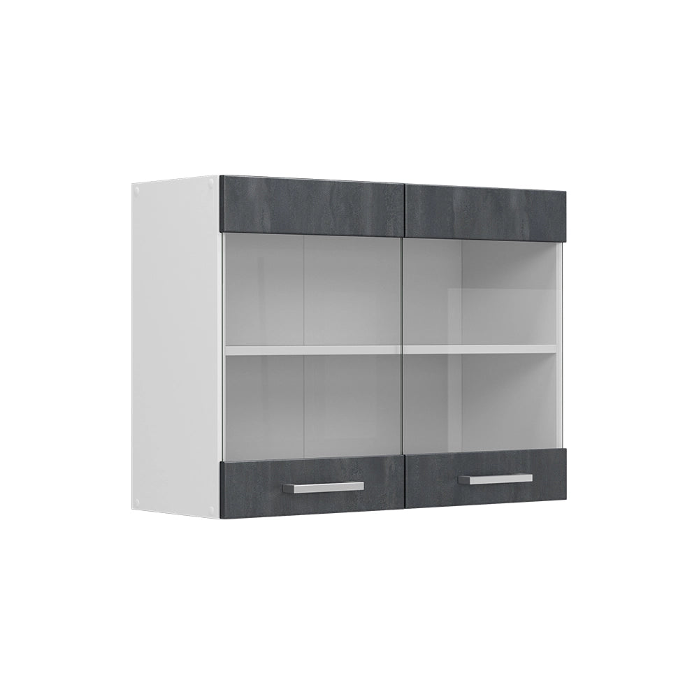 Vicco Frontale cucina Calcestruzzo nero 79.2 x 59 cm frontale del mobile per pensile con vetro