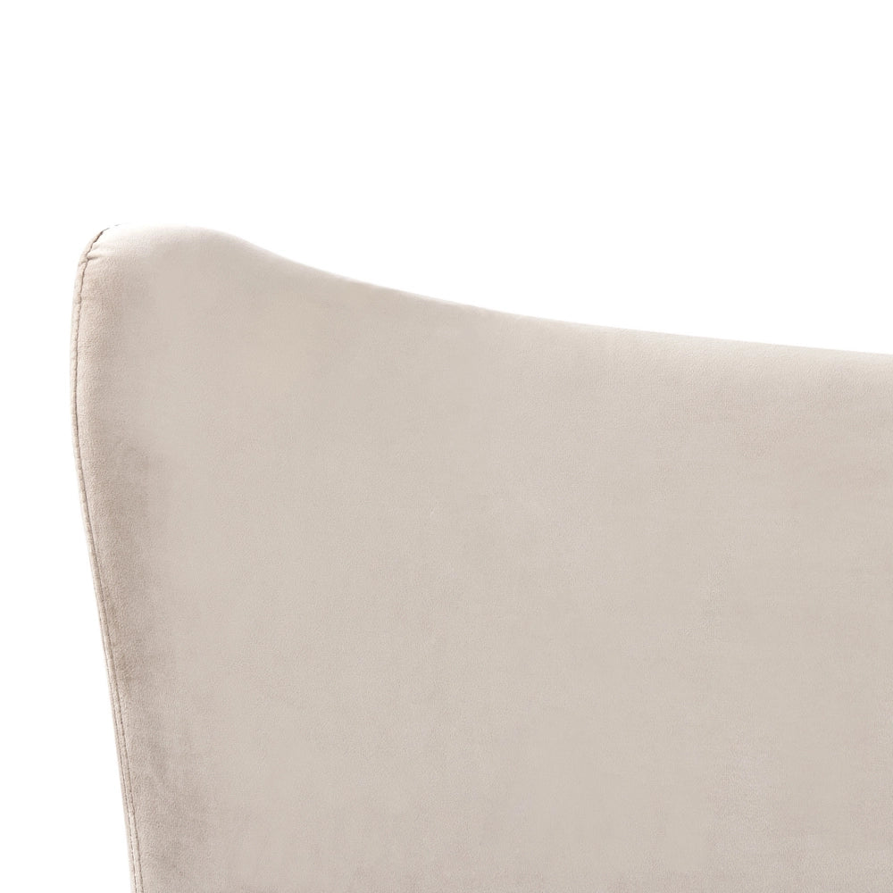 Letto con giroletto in velluto beige e grigio 160 x 200 cm testata imbottita gambe dorate stile glamour moderno