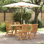 Set da pranzo da giardino a 5 pezzi in legno massello di teak