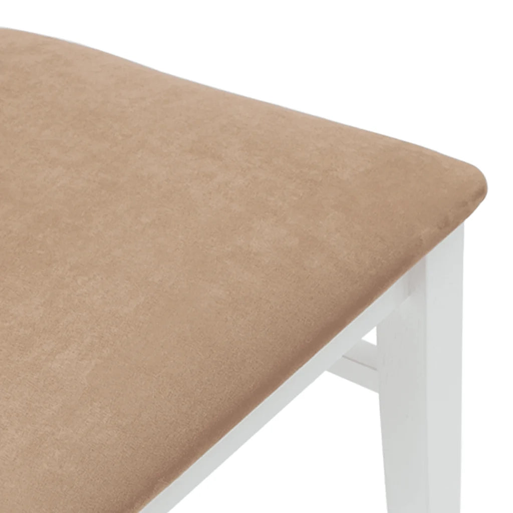 Sedie da Pranzo con Cuscini 2 pz Bianco Legno Massello di Hevea 4102470