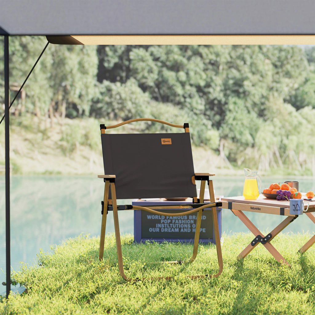 Sedia pieghevole da giardino con braccioli ¨C zephmum ¨C 54x59x78 cm grigio scuro