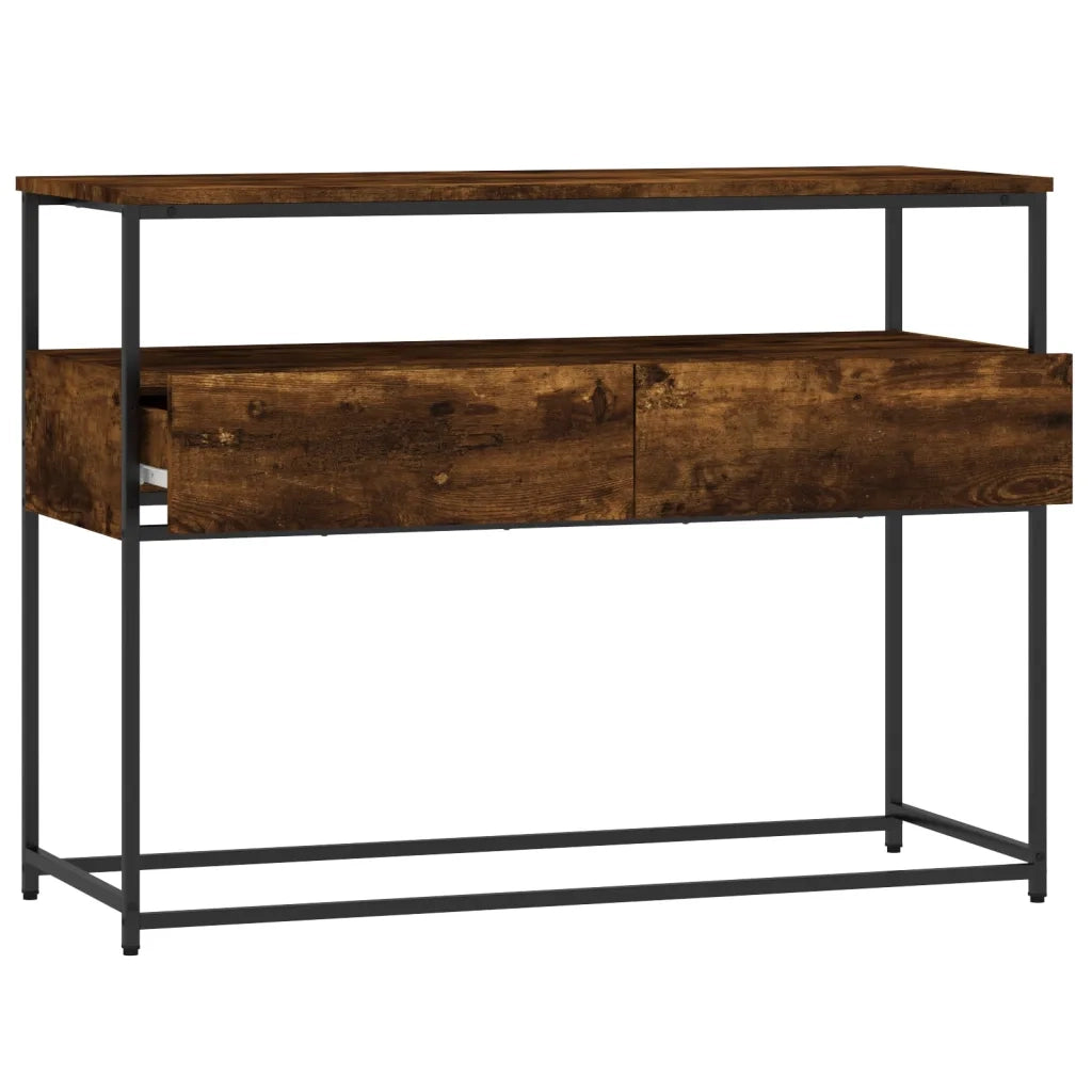 Tavolino Consolle | Tavolo d'Ingresso Rovere Fumo 100x40x75 cm in Legno Multistrato