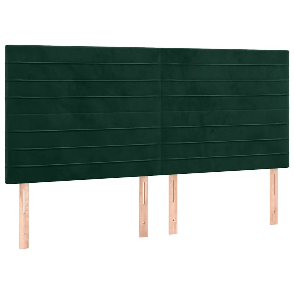 Testiera-Testata-Testiera Decorativa Verde Scuro 180x5x118/128 cm Velluto 585204