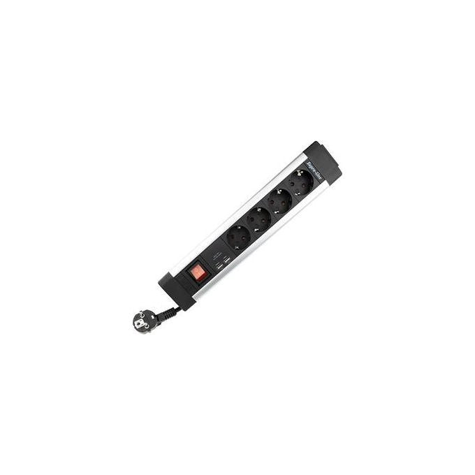 REV 0014438713 prolunghe e multiple 2,2 m 4 presa(e) AC Interno Nero, Argento
