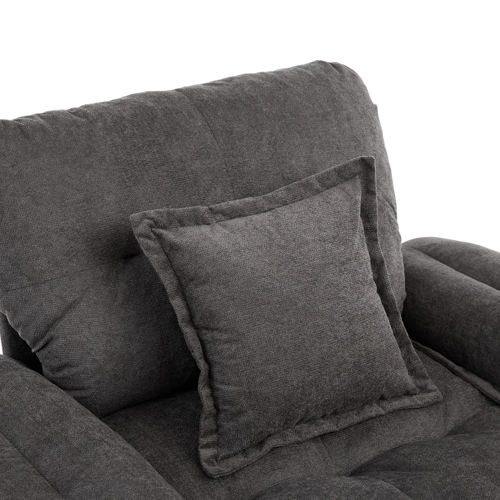 Poltrona girevole 360¡ã oversize in chenille - Xylo - Con cuscino di supporto per camera, soggiorno e cameretta