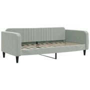 Letto singolo | Letto per adulti | Letto da Giorno Grigio Chiaro 90x200 cm in Velluto