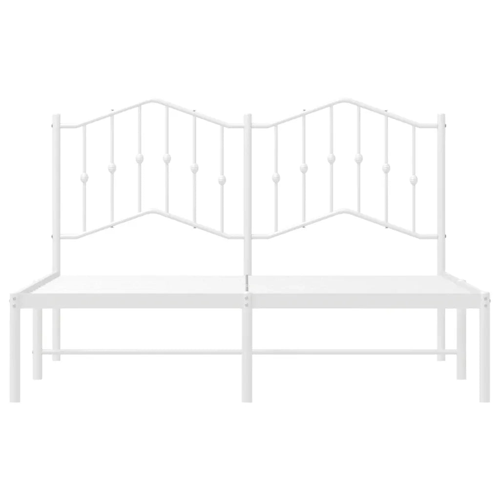 Giroletto con Testiera Metallo Bianco 135x190 cm 373837