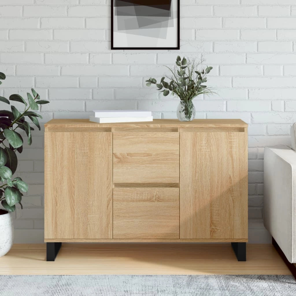Buffet credenza cassettiera armadio mobile contenitore organizer cucina soggiorno rovere Sonoma 104 x 35 x 70 cm legno ingegnerizzato marrone 02_0031488