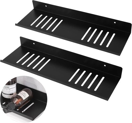 Plinchi autoadesivi per bagno neri - 2 pezzi di plinchi da doccia senza foratura 40 cm