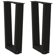 Gambe per Tavolino da CaffÃ¨ a Forma di V 2 pz Nere 38x(42-43,3) cm Acciaio