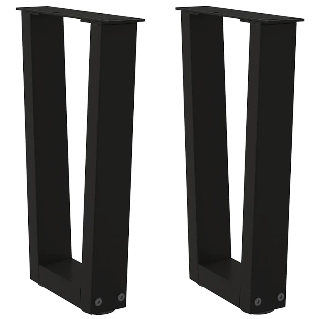 Gambe per Tavolino da CaffÃ¨ a Forma di V 2 pz Nere 38x(42-43,3) cm Acciaio