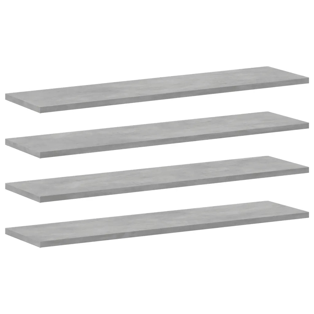 Ripiani per Libreria 4 pz Grigio Cemento 80x20x1,5cm Truciolato cod mxl 59735
