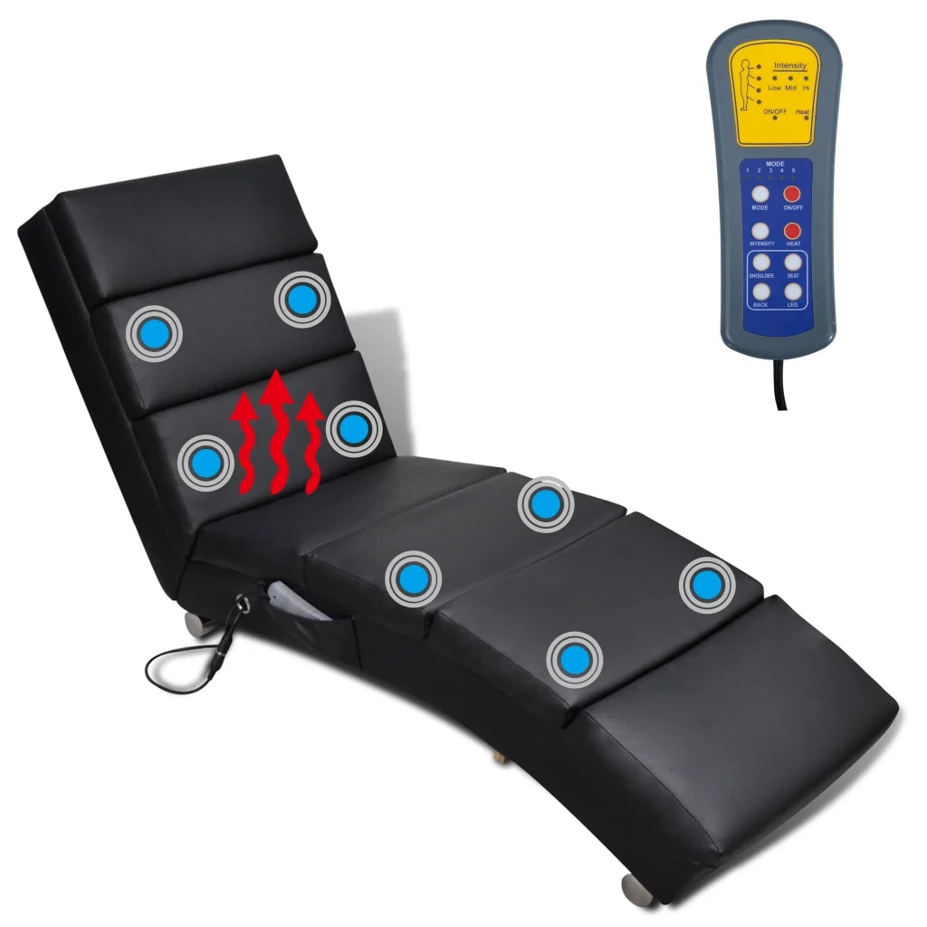 Lettino Massaggiante Nero in Similpelle cod mxl 32170