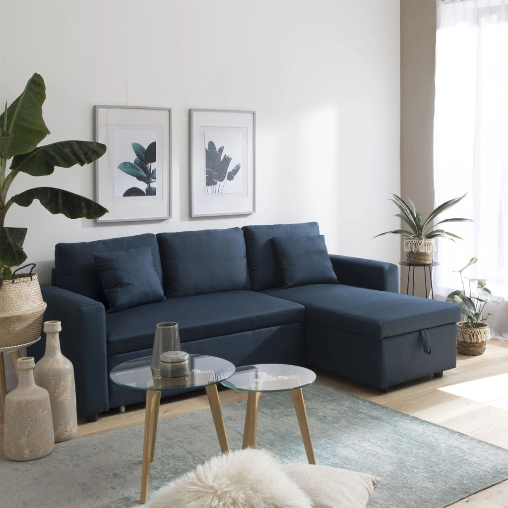 CLARKDivano letto angolare a 3 posti blu