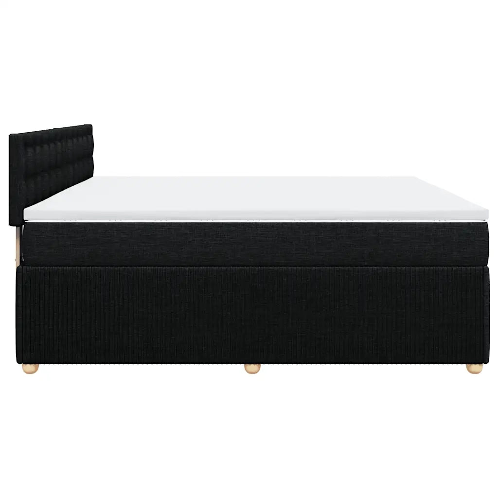 Giroletto a Molle con Materasso Nero 180x200 cm in Tessuto