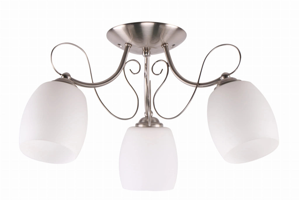 Lampadario Candellux AMBA 3 luci E27 cromo bianco