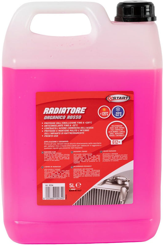 Liquido radiatore rosso 5L -22Â°C per motori monoblocco in alluminio