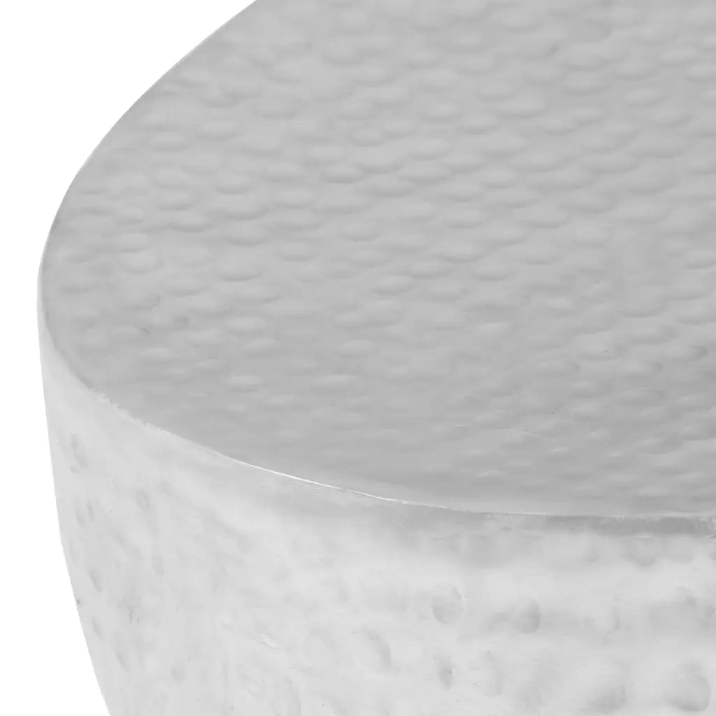 Tavolino da Salotto-Tavolino da soggiorno-Tavolo 100x50x28cm Argento in Alluminio Martellato