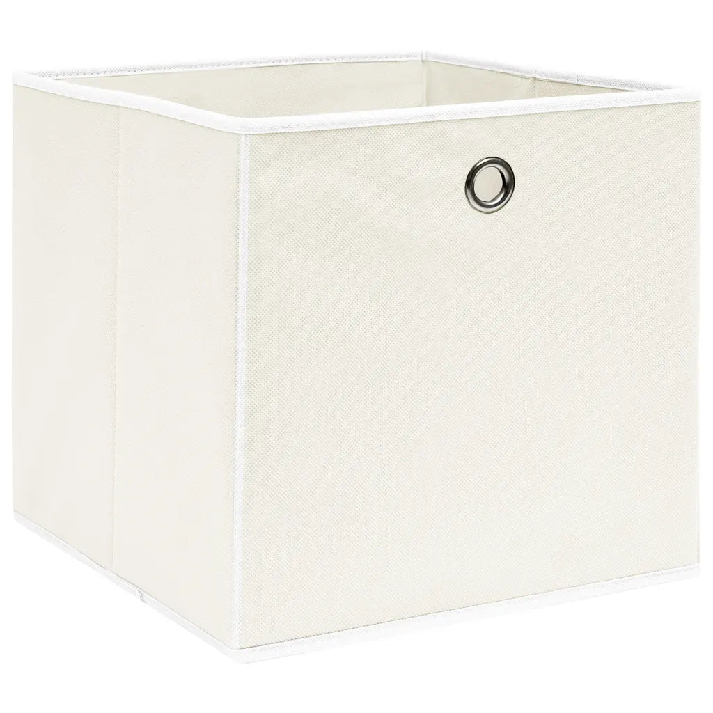 Scatole Portaoggetti 10pz Bianche 32x32x32 cm Tessuto 288351