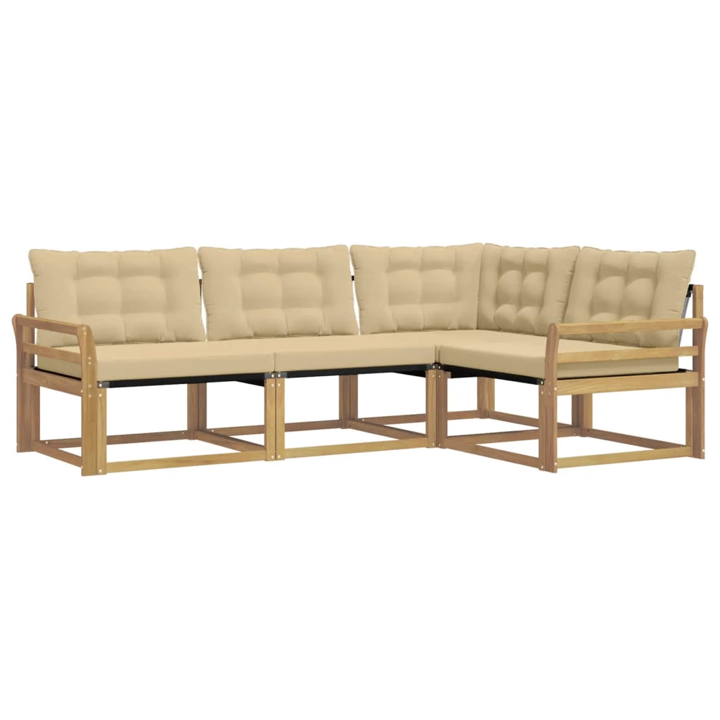 Set di divani da esterno con cuscino 4 pcs Bianco e Beige 3388639