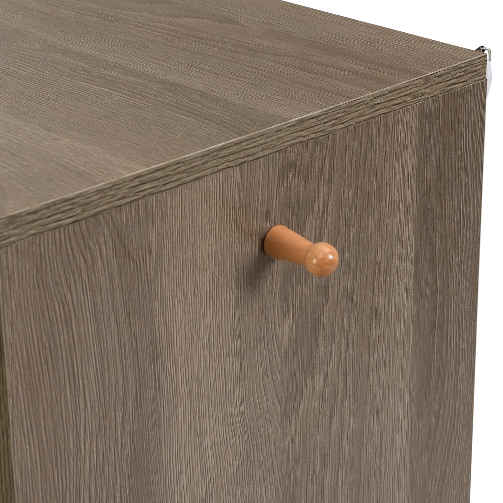 Scarpiera con seduta e ripiani regolabili - per ingresso - in truciolare - 140x35x110 cm - grigio
