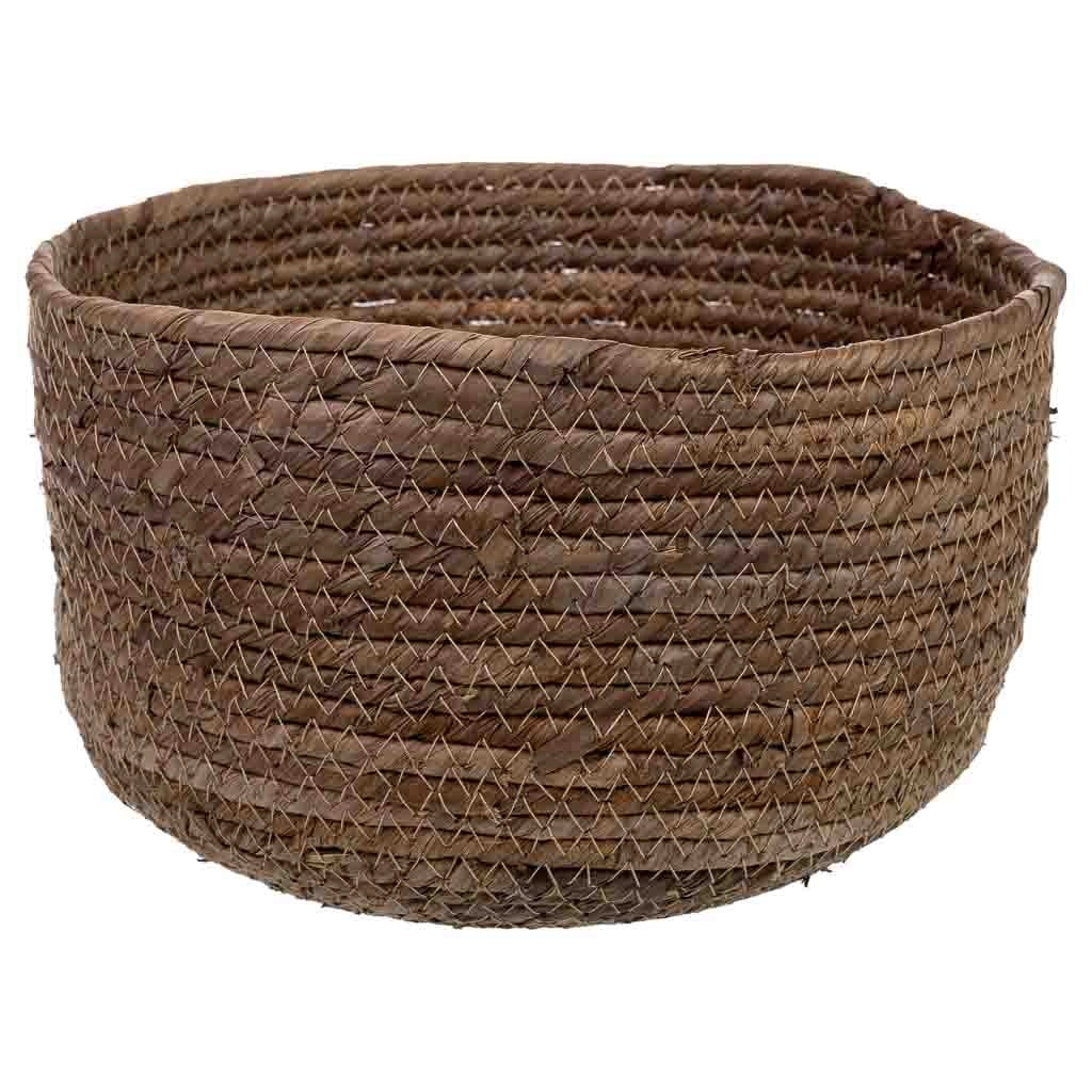 Set di 2 cesti in fibra di foglie di banana D25x16h-D21x13