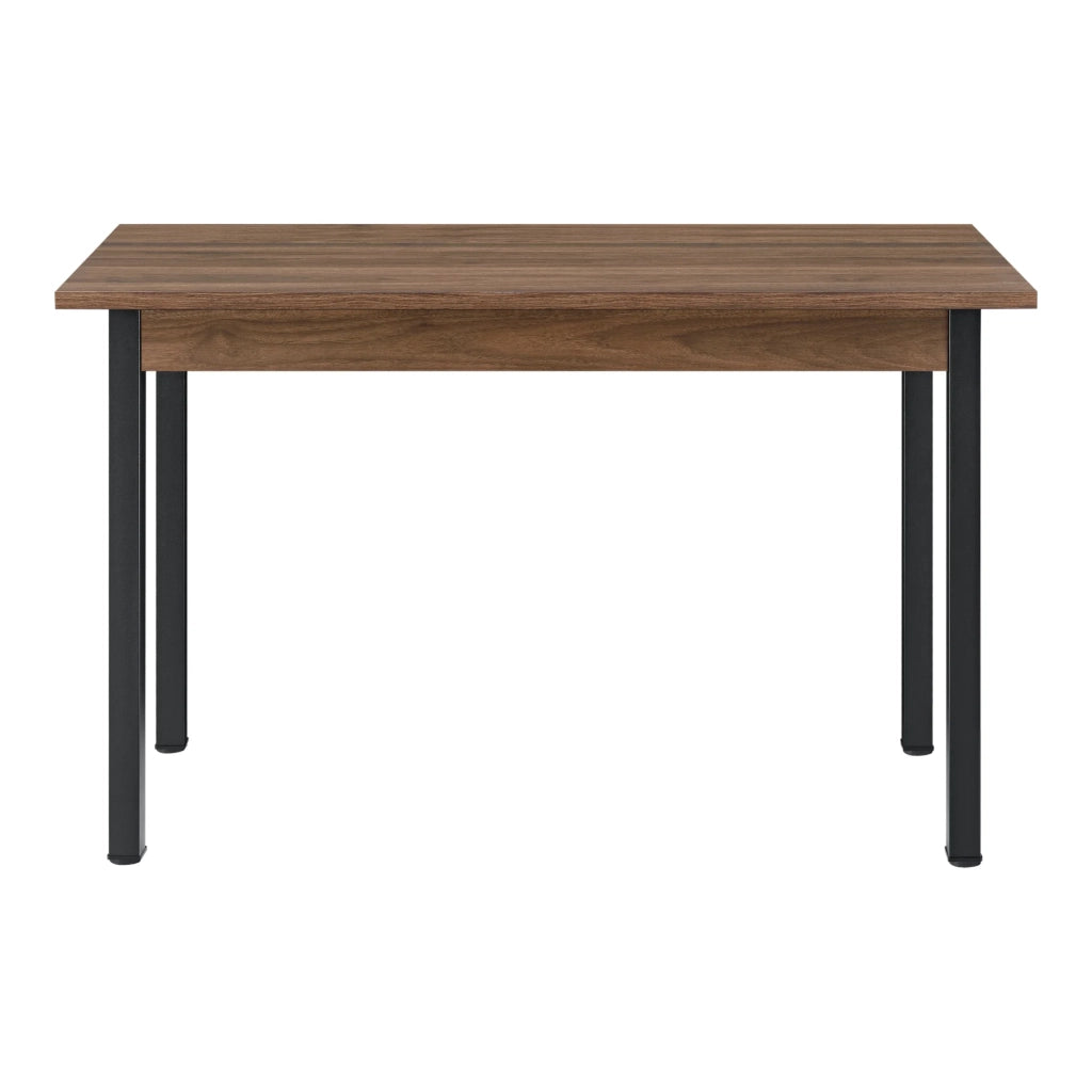 tavolo da pranzo scrivania da cucina MDF acciaio rivestito melaminico 120 cm cm marrone nero 03_0006268