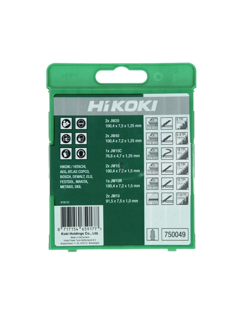Set di 10 Lame per seghetto alternativo per legno e metallo HIKOKI