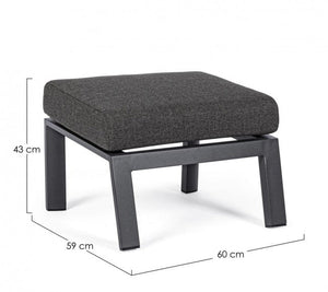 Poggiapiedi con Cuscino Kledi Antracite Jx55 in Alluminio