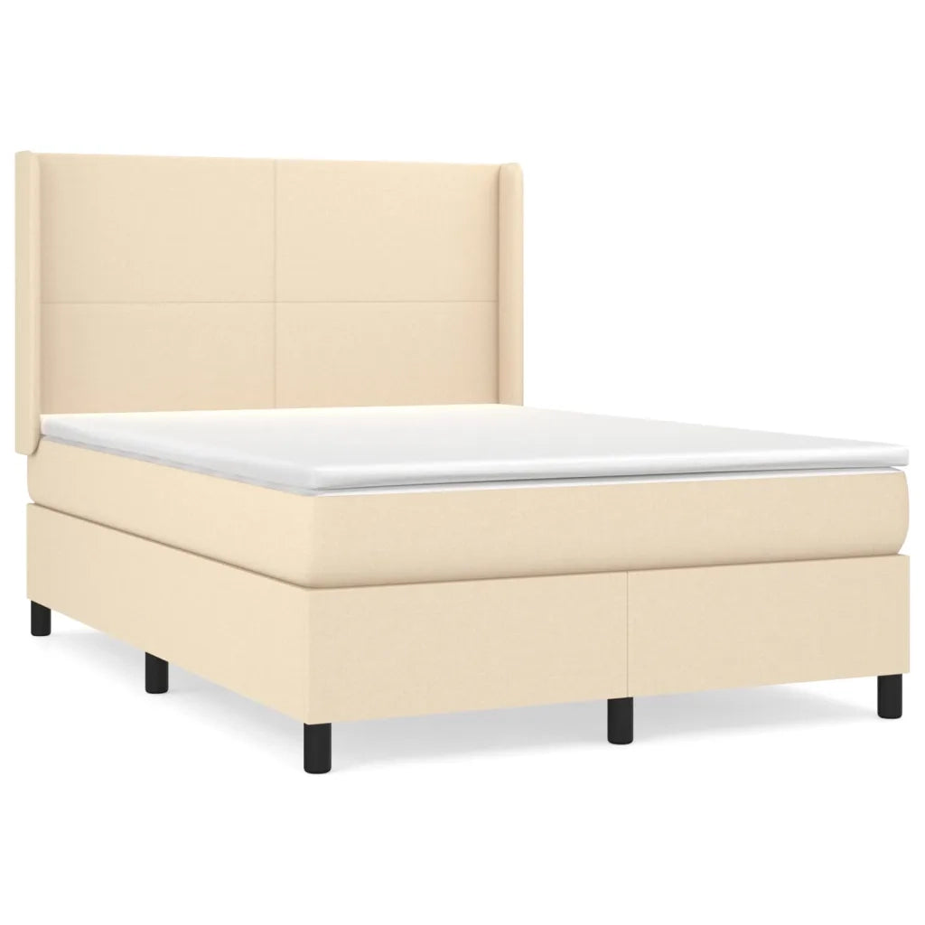 Giroletto a Molle con Materasso Crema 140x200 cm in Tessuto 3131278