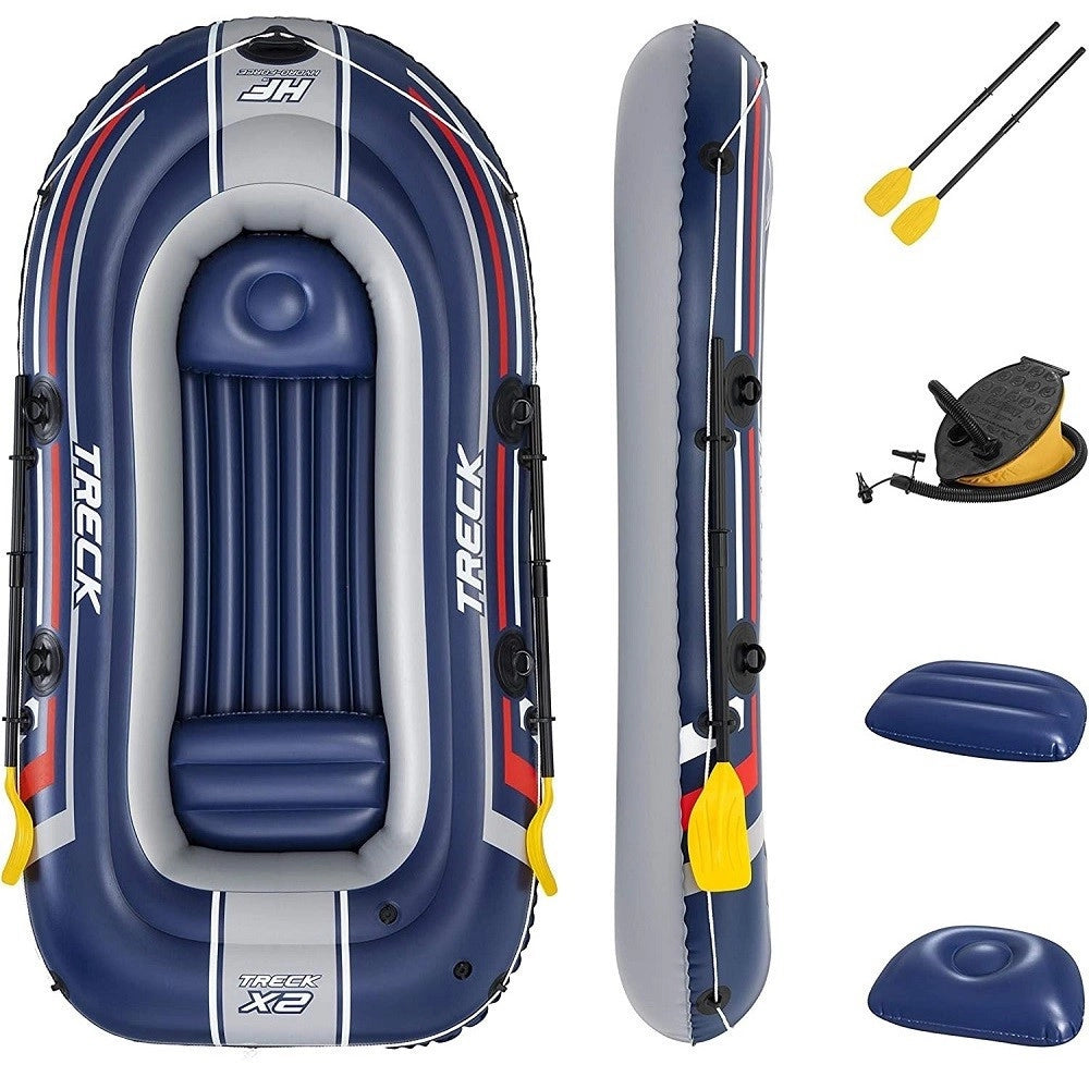 Trade Shop - Canotto Gommone Gonfiabile Treck X2 255x127x36 Cm Con Remi Pompa A Pedale 61068 -
