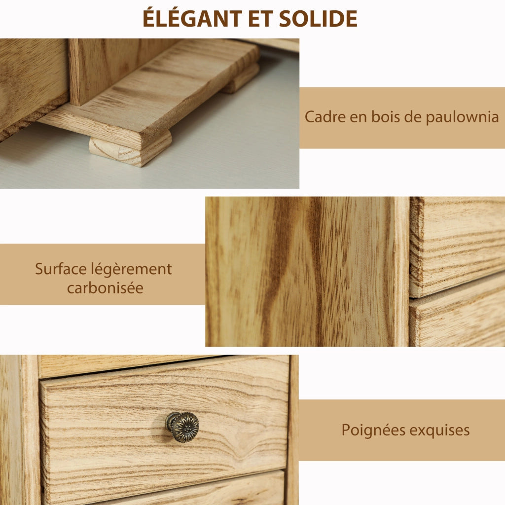 Portagioielli donna 4 livelli con ali, specchio e 2 cassetti ¨C zephmum ¨C 26,5x16x33,5 cm marrone