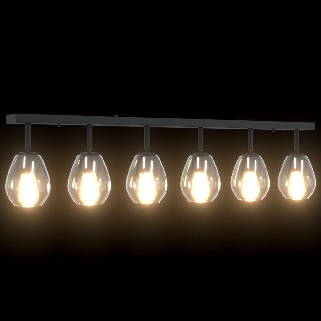 Lampade a soffitto con paralume in vetro regolabile in antracite E27