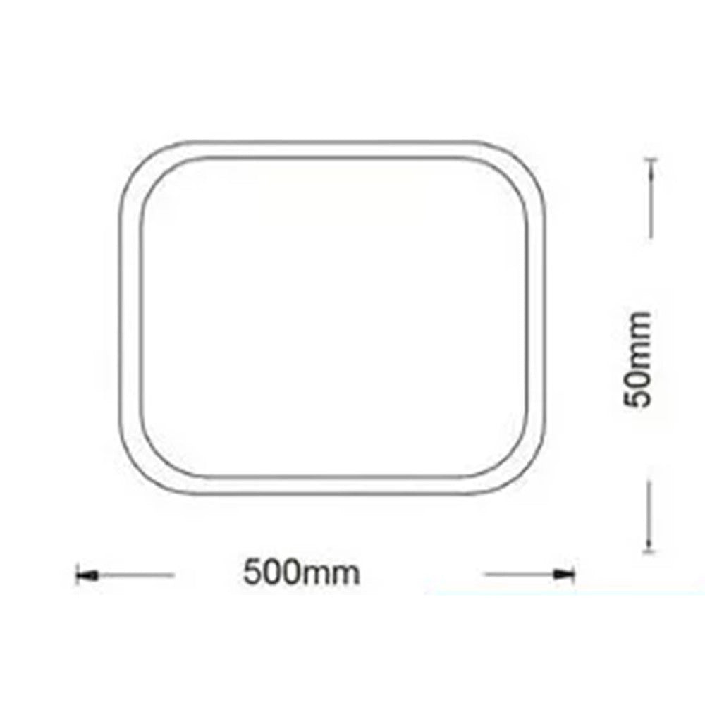 Trade Shop - Plafoniera Lampada Da Soffitto Quadrata 50w 4000lm Con Bordo Tecnologia Cct Ip20 C12-3c -