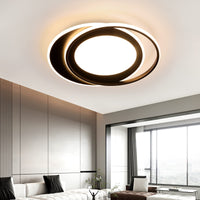 ZMH Lampada da soffitto plafoniera LED moderna doppio anello striscia acrilico telecomando