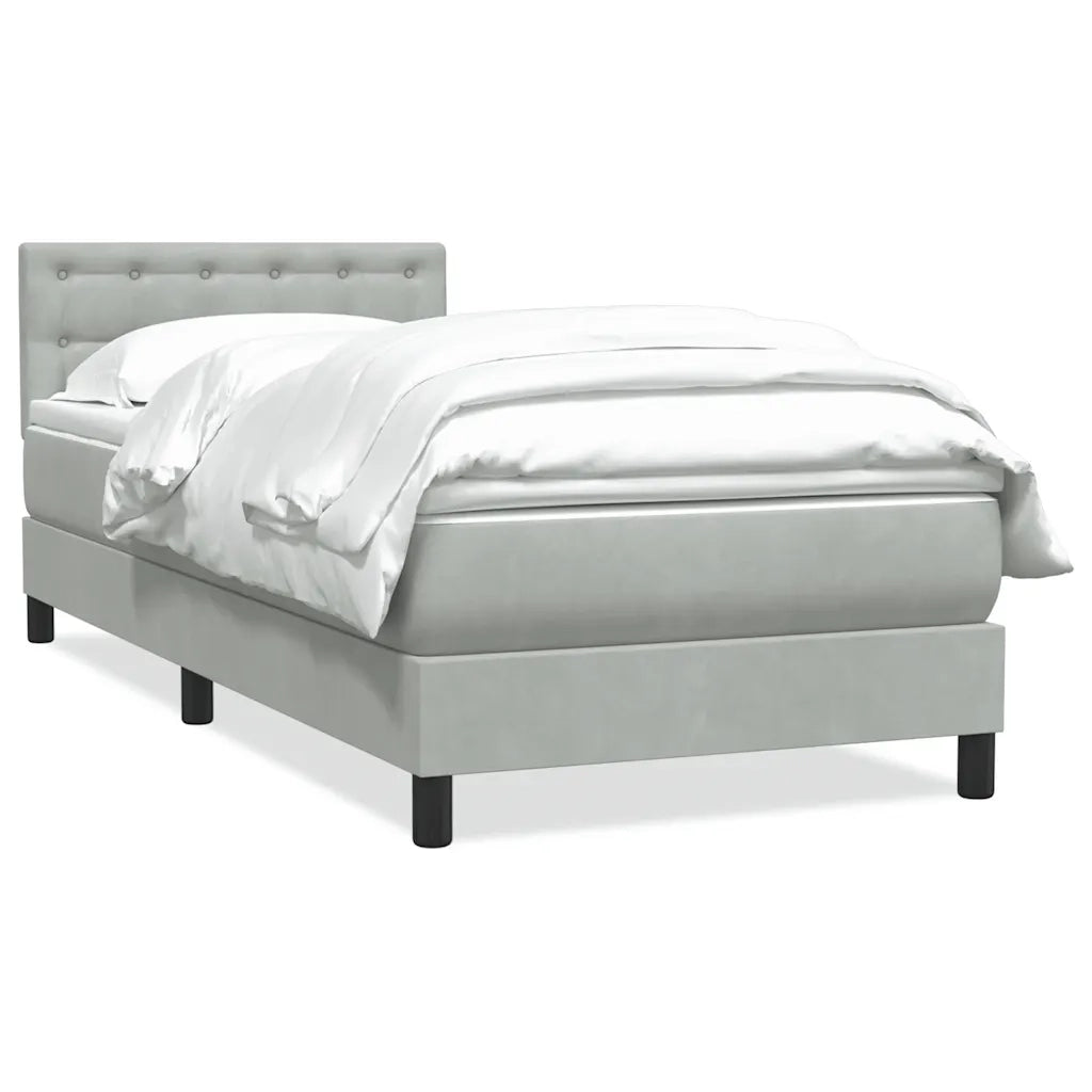 Giroletto a Molle con Materasso grigio chiaro 90x210 cm Velluto 3316575
