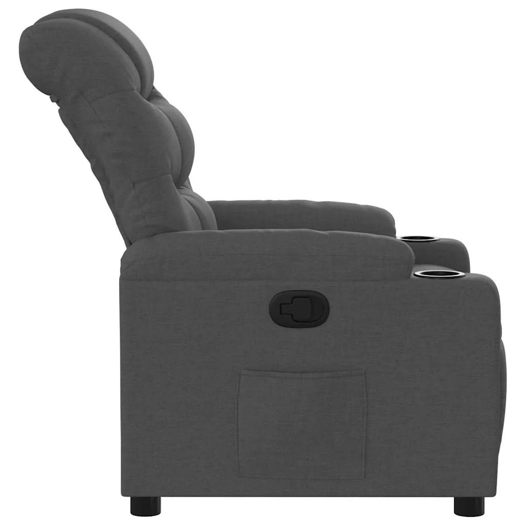 Divano Sedia-Poltrona Reclinabile in Tessuto Grigio Scuro 739210