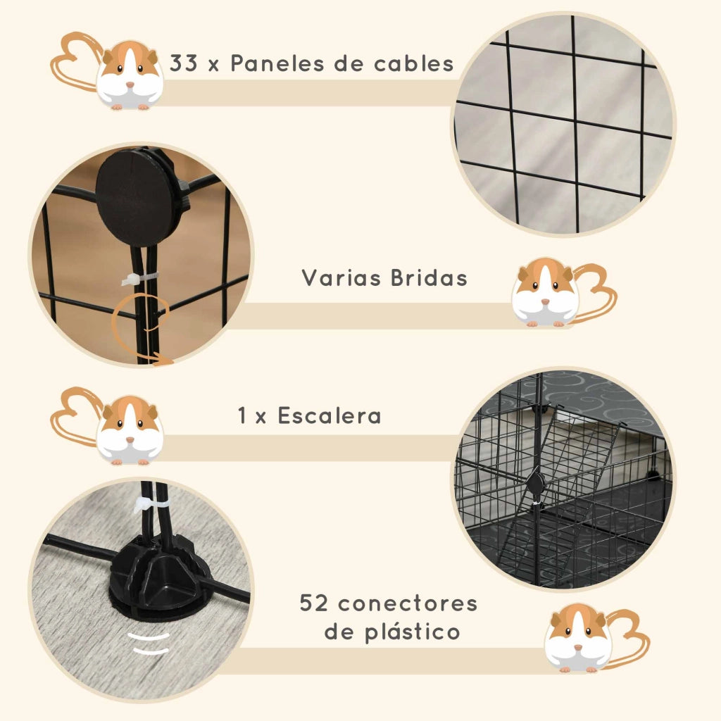 Recinto Modulare per Roditori ¨C Xylo ¨C 175x105x70cm Acciaio e Resina PP