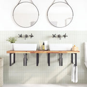 vidaXL Piano da Bagno Non Trattato 140x60x4cm Legno Massello di Acacia