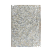 Tappeto Eclipse 200 in Vera Pelle Grigio e Argento