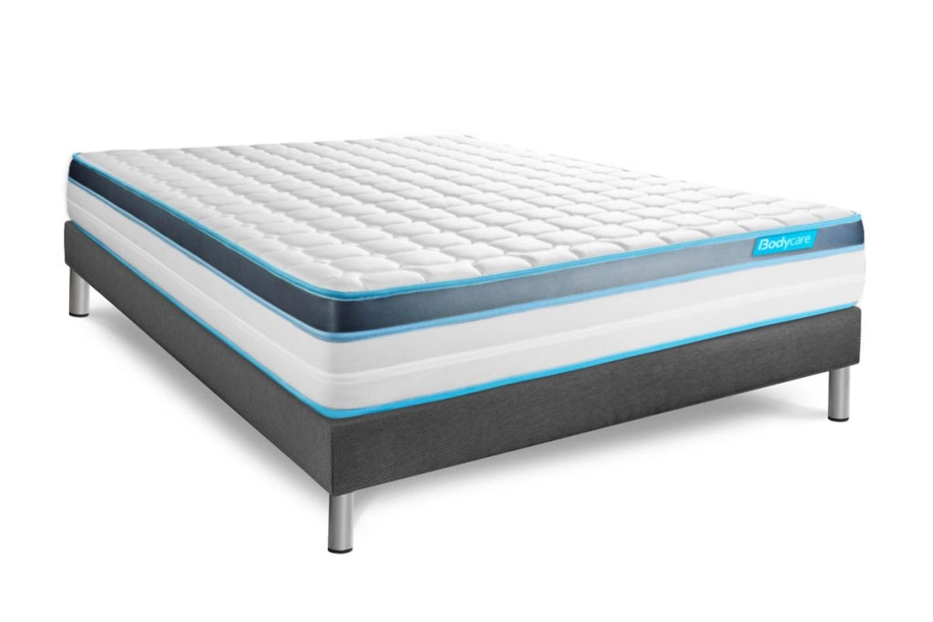Pack letto completo - Materasso 180x200 cm + Rete imbottita a doghe (in kit) + 2 cuscini + Piumino - BodyFit