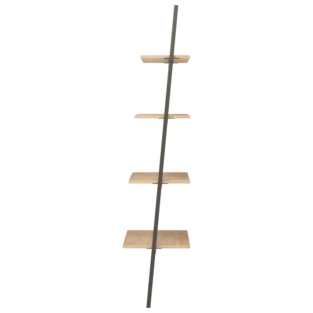 Scaffale Pendente 4 Livelli Marrone Chiaro e Nero 64x34x150,5cm cod mxl 33780