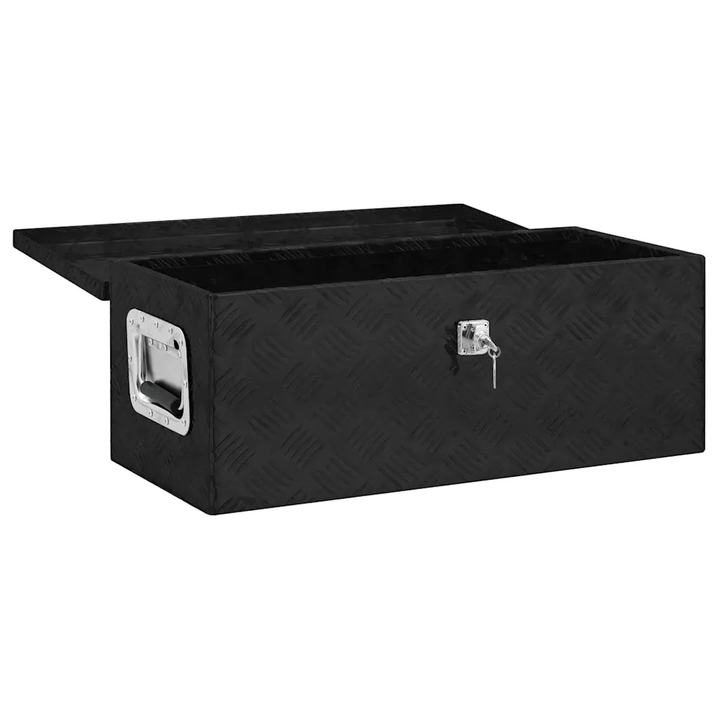 Contenitore Portaoggetti Nero 70x31x27 cm in Alluminio 152251