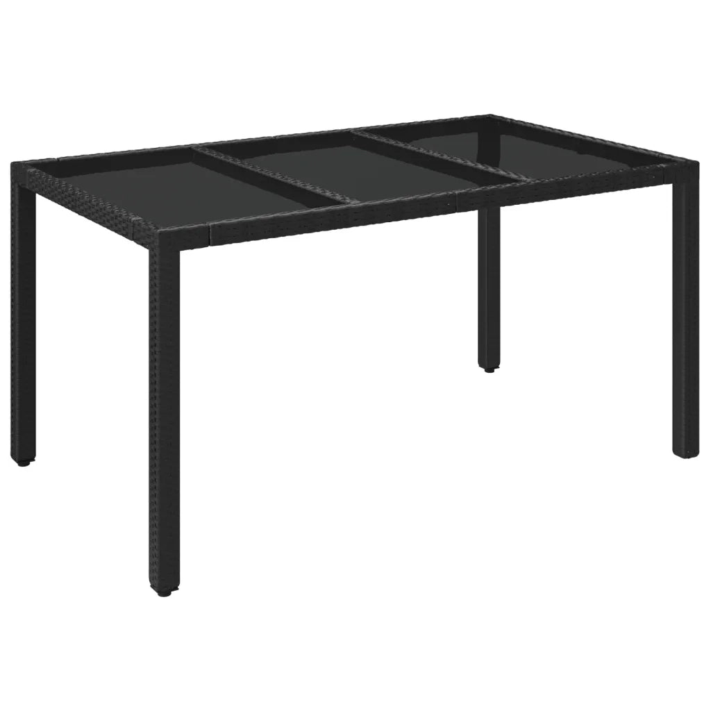 Set da Pranzo da Giardino 7 pz Nero con Cuscini in Polyrattan 3185002